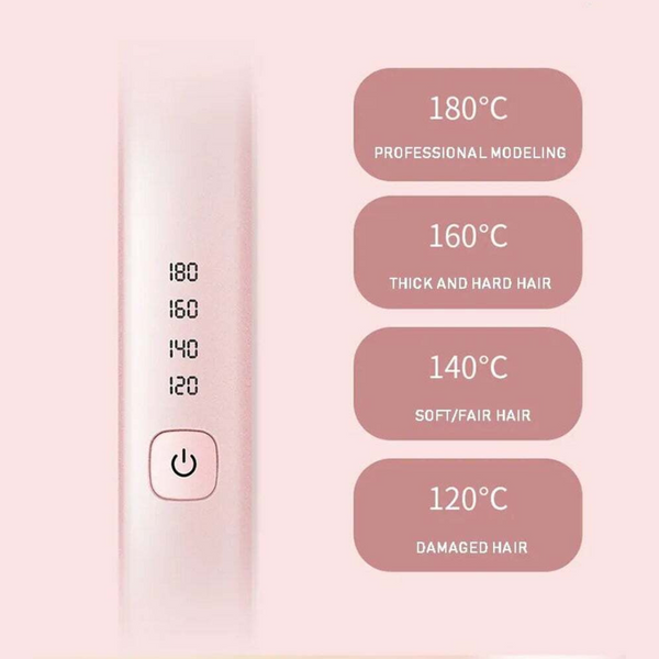 Usb Rechargeable Portable Mini Wireless Curling Iron Hair Straightener Dual Purpose Rollers & Curlers