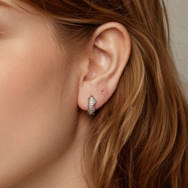 Veile Studios Silver Charm Romantic Lace Ear Buckle S925 Pure For Girls Earrings