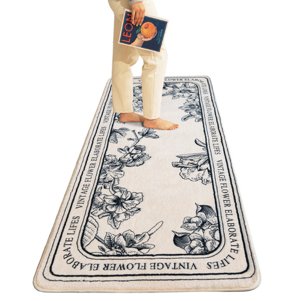 Imitation Cashmere Oval Bed Front Mat Light Luxury Ins Style Carpet Door Mats & Floor Mats