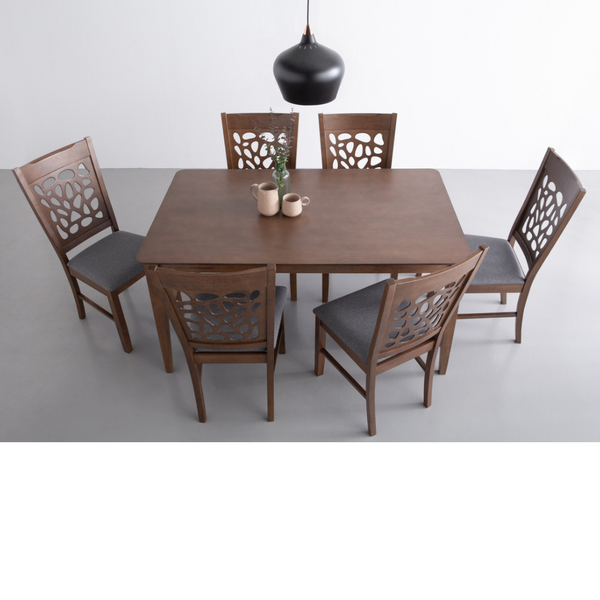 Allegro Dining Table + 6X Asbel Chair 7 Piece Set Cocoa Dining Sets