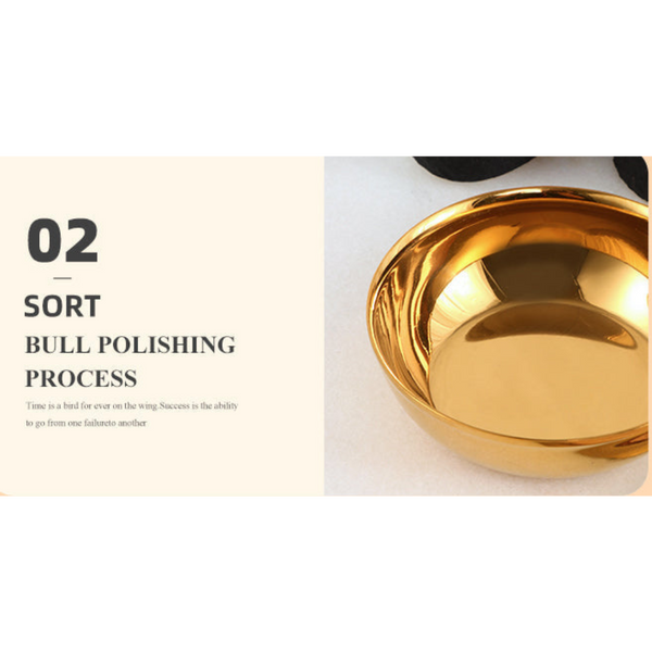 Gold Stainless Steel Sauce Dish Mini Tray Dipping Bowl Set Of Two For Dining Bowls