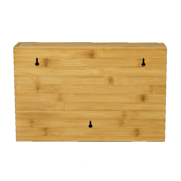 3 Grids Bamboo Food Wrap Dispenser Cutter Foil Cling Film Storage Holder Box Kitchen Racks & Holders