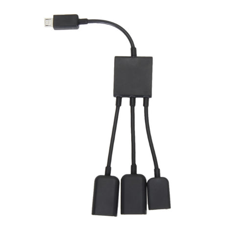 3 In1 Multi Function Dual Micro Usb Host Hub Adapter Cable Male To Female 2.0