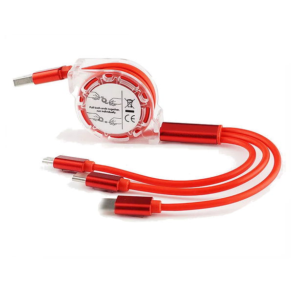 Cables & Adapters 3 In1 Retractable 1M Fast Charger Cord Cable For Micro Usb / 8 Pin Type Devices Quarry