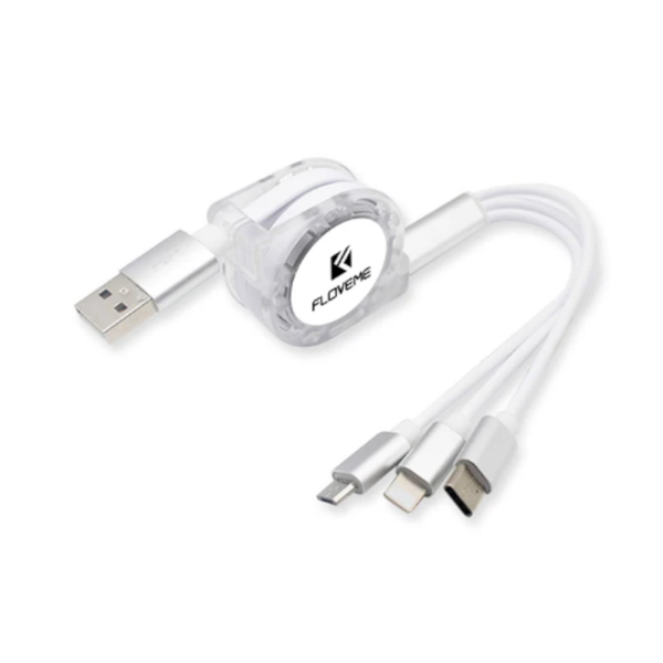Cables & Adapters 3 In1 Retractable 1M Fast Charger Cord Cable For Micro Usb / 8 Pin Type Devices Quarry