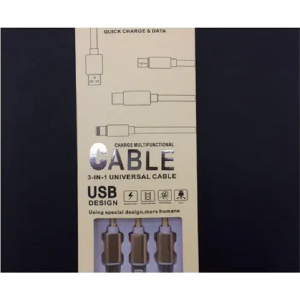 3 In 1 Type C Retractable Micro Nylon Usb Cable 1.2M Rose Gold Cables & Adapters