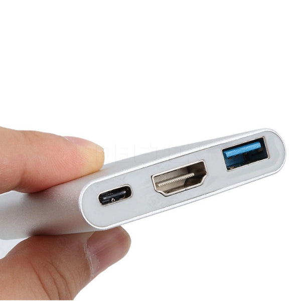 3 In 1 Usb C Hub Male To Female 3.1 Type Hdmi 3.0 Charging Adapter For Macbook Air 12 Converter Usb Cables Hubs & Adapters