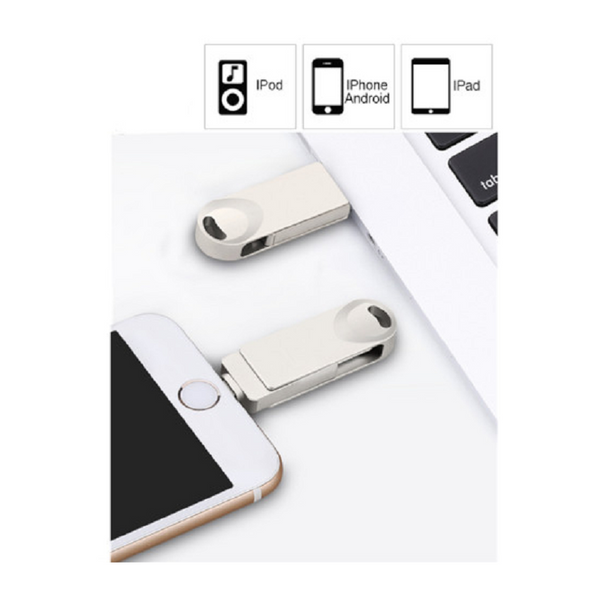 3 In 1 Metal Usb Flash Drive Pendrive Usb3.0 For Iphone Ipad Android 16Gb Usb Flash Drives