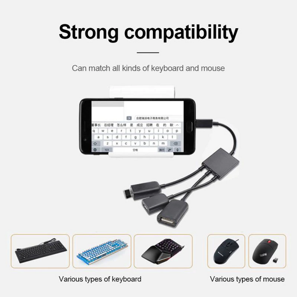 3 In 1 Usb Cable Adapter Micro Hub For Samsung Galaxy Tab 10.1 P7510 Host