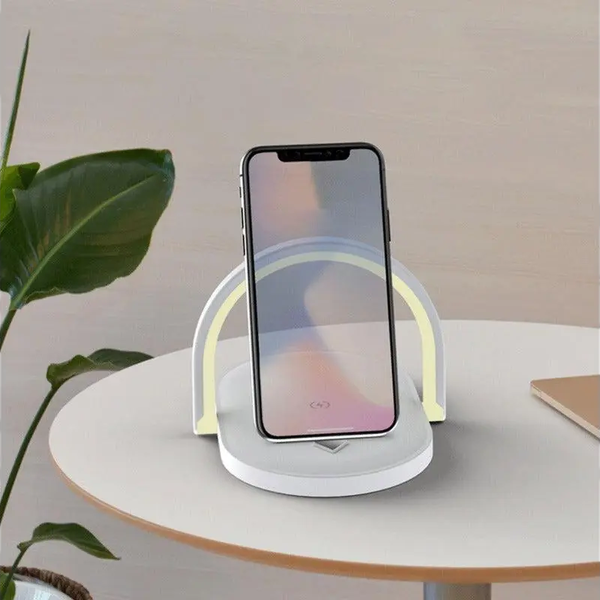 3 In 1 Wireless Charging Bedside Lamp Smartphone Stand