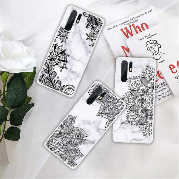 3 Pcs Diagonal Lace Matte Semi Transparent Tpu Marble Phone Case For Huawei P20 Lite / Nova 3E Cases Covers & Skins