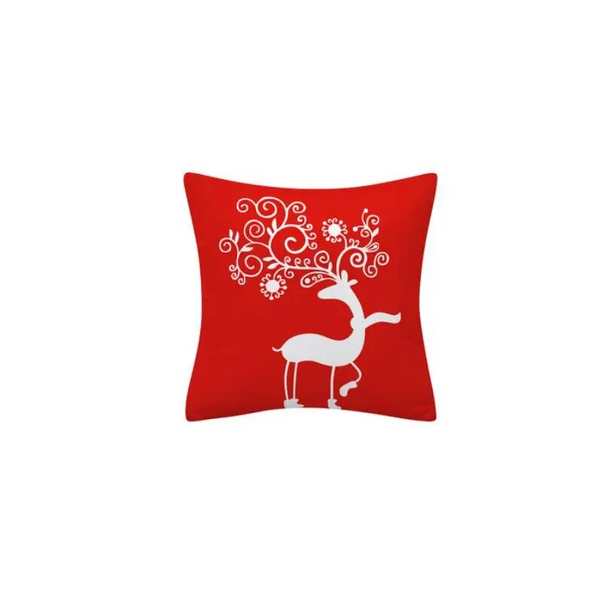 3Pcs Decorative Christmas Theme Series Printing Santa Reindeer Throw Pillow Cover