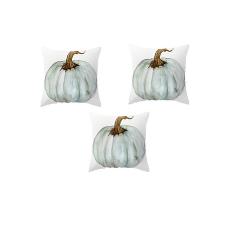 3 Pcs Thanksgiving Day Pumpkin Printed Throw Pillow Cover Pillowcases Decorative Sofa Cushion 45 X 45Cm