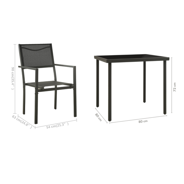 3 Piece Outdoor Dining Set Steel Outdoor Dining Sets