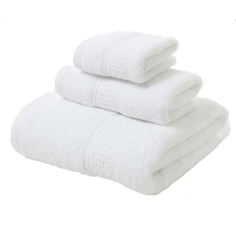 3 Piece Towel Sets Bath Face Hand White Towels & Washcloths