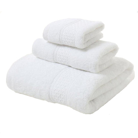 3 Piece Towel Sets Bath Face Hand White