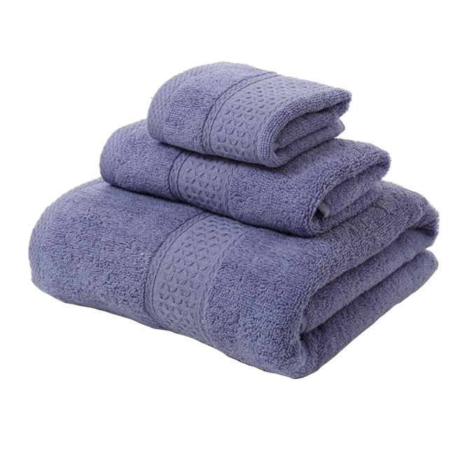 Towels & Washcloths 3 Piece Towel Sets Bath Face Hand Blue