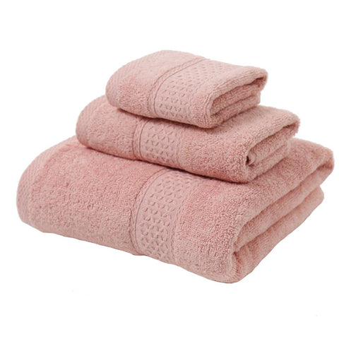 3 Piece Towel Sets Bath Face Hand Light Pink