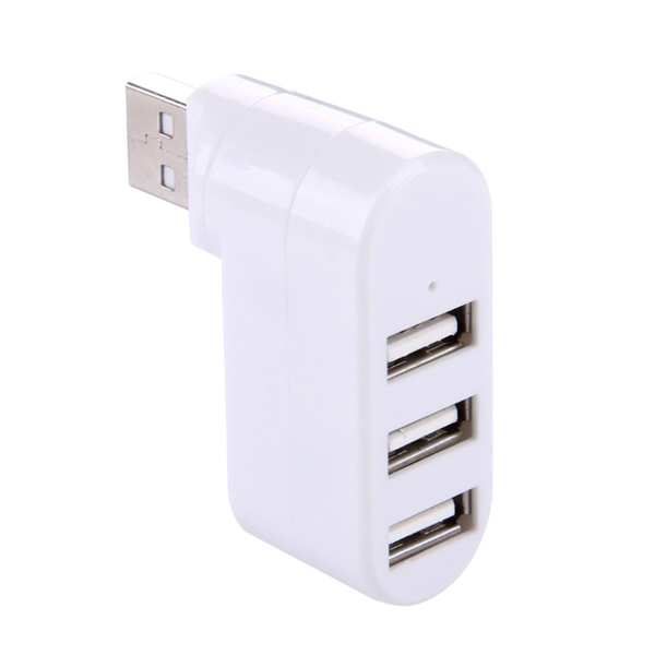 3 Port Usb 2.0 Hub With 180A Rotation White Usb Cables Hubs & Adapters