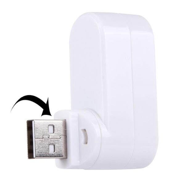 3 Port Usb 2.0 Hub With 180A Rotation White Usb Cables Hubs & Adapters