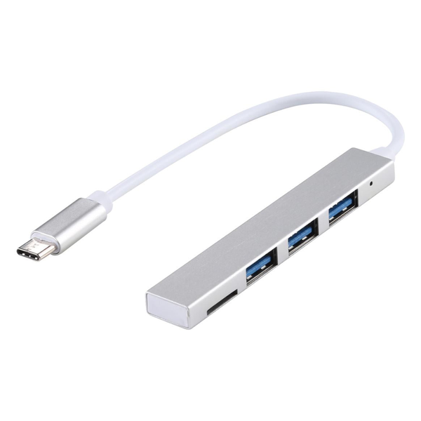 3 Port Usb C Hub Adapter Silver Usb Cables Hubs & Adapters