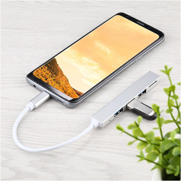 3 Port Usb C Hub Adapter Silver Usb Cables Hubs & Adapters