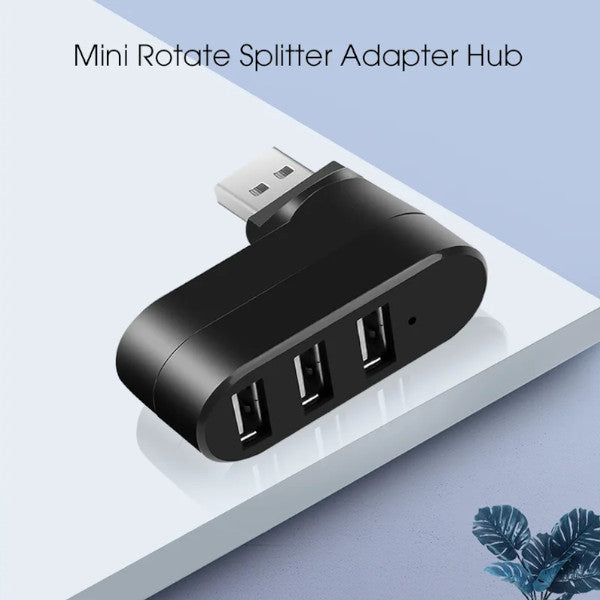 3 Ports Hub Usb 2.0 Mini Rotate Splitter Adapter For Macbook Pc Notebook Laptop