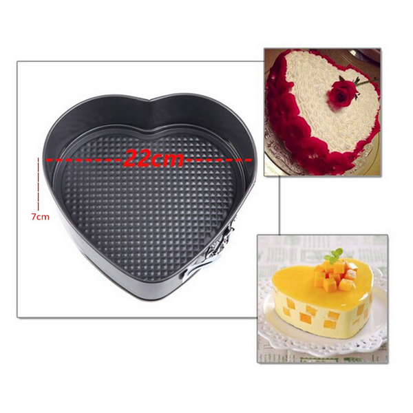 3 Set Springform Pans Cake Bakeware Square Round Heart Kitchen Accessories