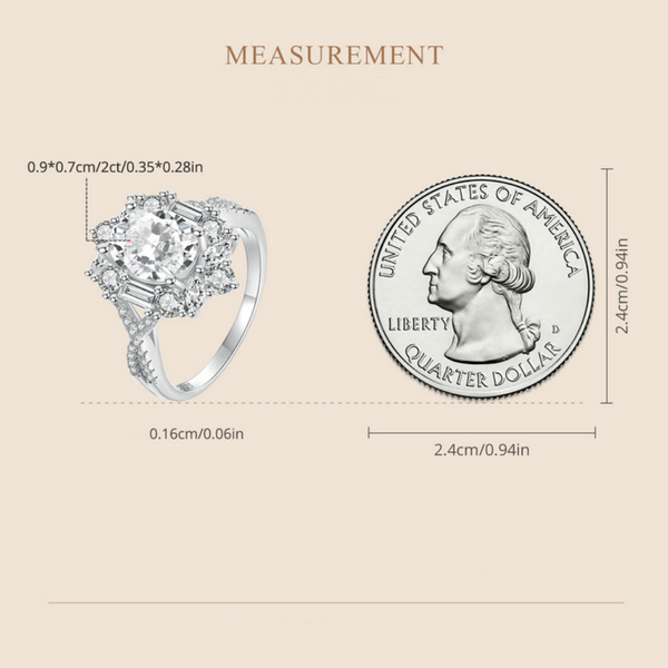 Veile Studios Silver Charm Two Carat Moissanite Diamond Ring Pure Proposal Rings