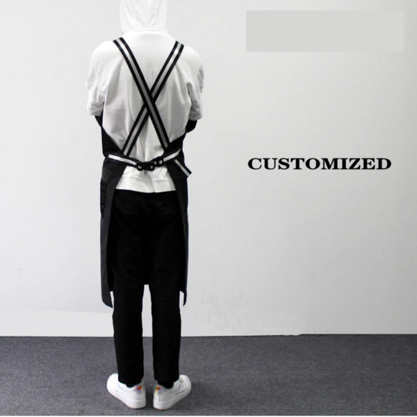 Kitchen Apron Black With Purple Waterproof Oil Resistant Bibs For Professionals Aprons