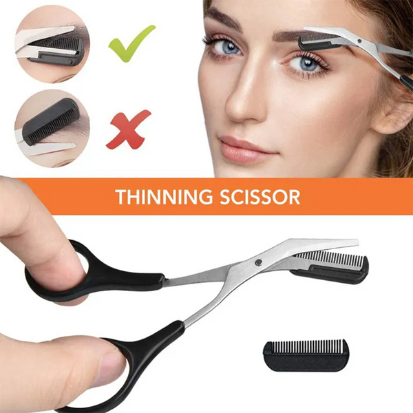 11Pcs Professional Eyebrow Trimming Tool Set Shaping Knife Tweezers Comb Pencil Kit Clippers & Trimmers