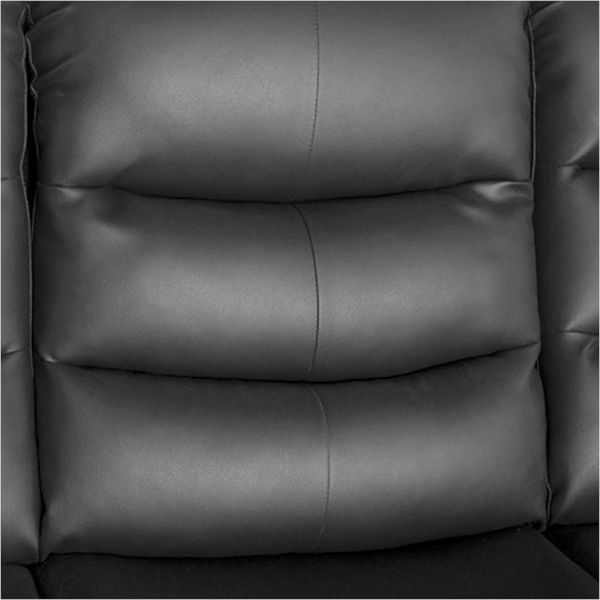 3+1+1 Seater Recliner Sofa In Faux Leather Lounge Couch Black Sofas Armchairs & Couches