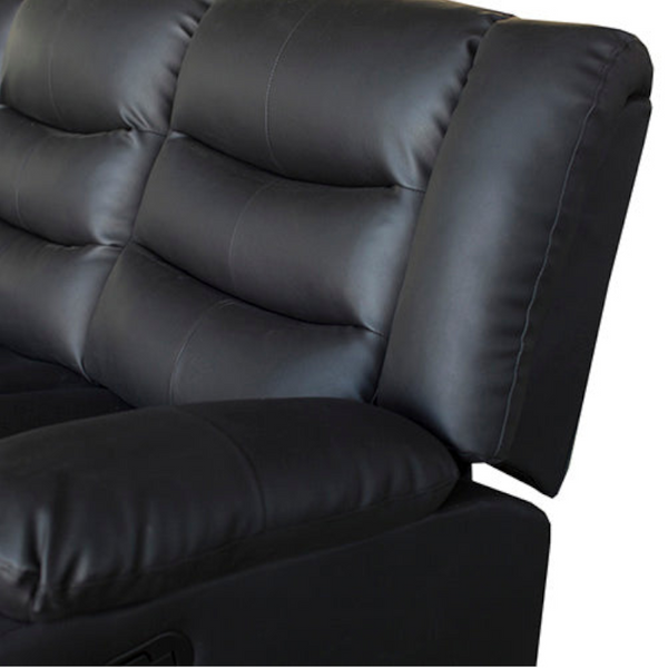 3+2 Seater Recliner Sofa In Faux Leather Lounge Couch Black Sofas Armchairs & Couches
