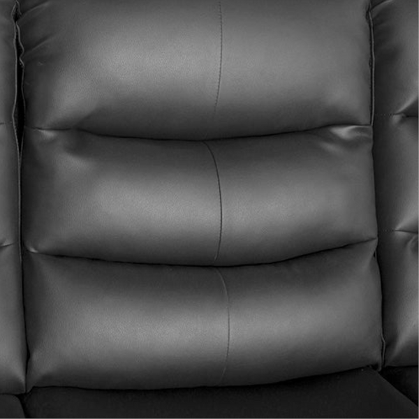 3+2+1 Seater Recliner Sofa In Faux Leather Lounge Couch Black Sofas Armchairs & Couches