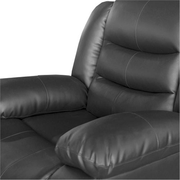 3+2+1 Seater Recliner Sofa In Faux Leather Lounge Couch Black Sofas Armchairs & Couches