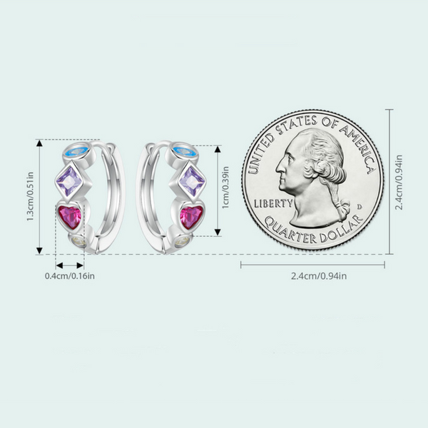 Veile Studios Silver Charm Zirconia Splicing Ear Buckle American Fashion Earrings