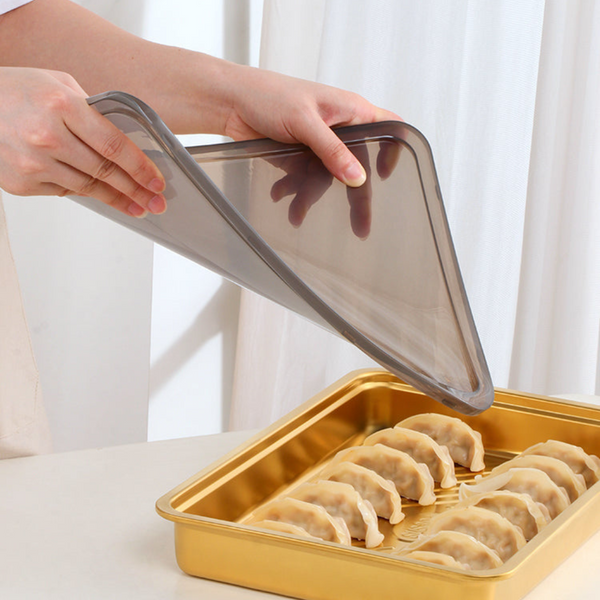 Gold Food Grade Stainless Steel Crisper Box Storage With Lid For Kitchen Organisation Food Storage Containers