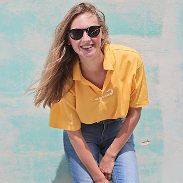 Veile Studios One Line Set Brooch Double Headed Pearl Zircon Anti Glare Large Safety Pin Brooches