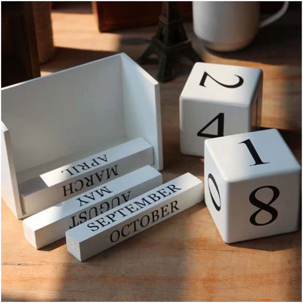 Elosung Calendar Decoration For Home Office (White) 9.5X4.3X5cm Other Home Décor