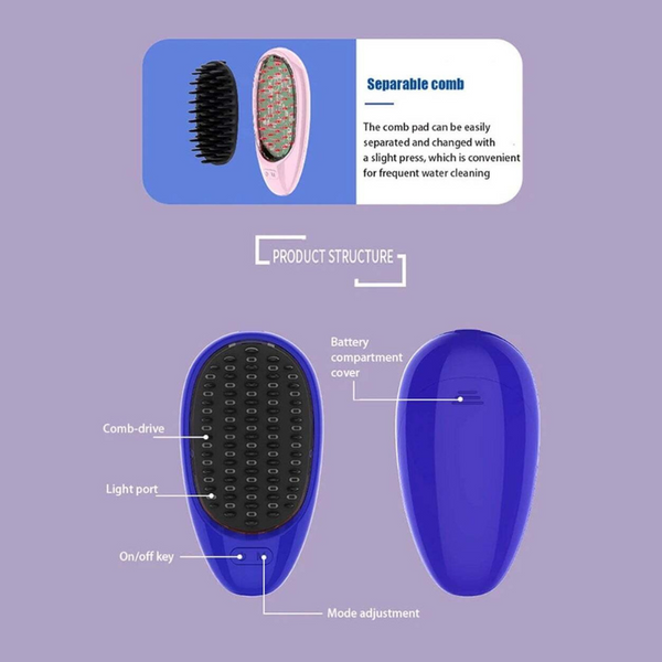 Brushes & Combs Home Use Electric Massage Comb Anti Hair Loss Vibration With Red Li