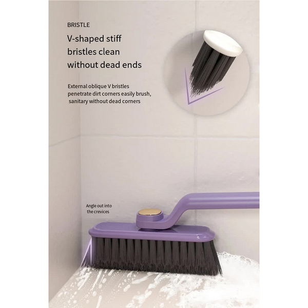 3 Pcs Purple Multi Function Rotating Gap Cleaning Brush 2 In 1 Hard Bristle For Bathroom Tiles And Grout Lines Cleaning Brushes