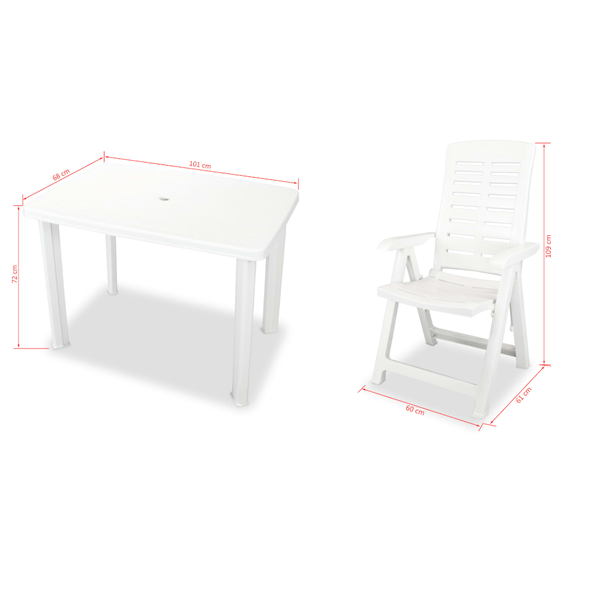 3 Piece Bistro Set Plastic White Patio Furniture Sets