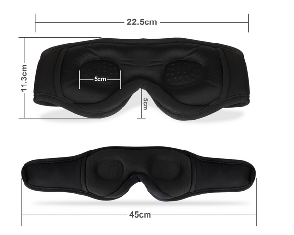 Music 3D Sleeping Eye Mask Blackout With Bluetooth Headphones Speakers Sleep Masks