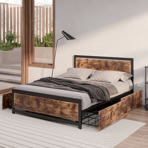 Levede Industrial Bed Frame Double Mattress Double Bed Frames