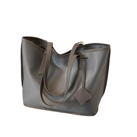 Elosung Grey New Large Capacity Tote Bag Simple Versatile Handbag For Casual Outings Lightweight And Stylish Women's Bags & Handbags