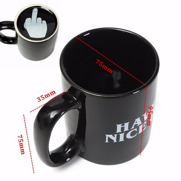 Novelty Coffee Cup Have Nice Day Middle Finger Ceramic Mug Mugs