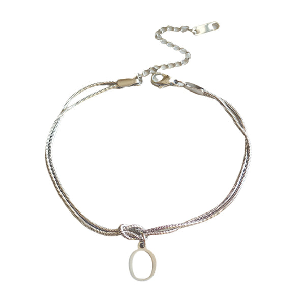 Veile Studios Letter A Z Love Knot For Women Couple Gold Colour Dainty Snake Chain Bracelets