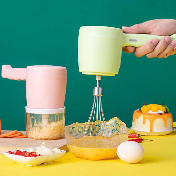 2 In 1 Multifunctional Usb Hand Mixer Mini Food Processor Chopper Whisk Frother Choppers