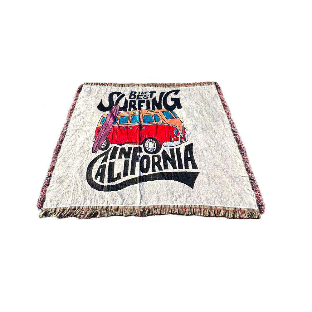 Surfing California Throw Blanket Cozy Sofa Couch Bed Cover Outdoor Camping Mat Tapestry Tapestries