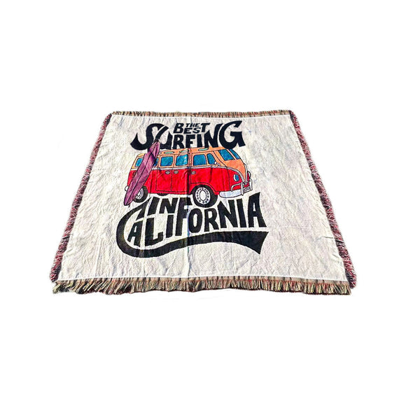Surfing California Throw Blanket Cozy Sofa Couch Bed Cover Outdoor Camping Mat Tapestry Tapestries